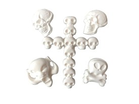 Molde silicona cruz con calaveras 